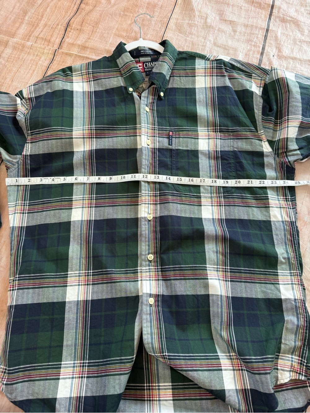 Vintage Chaps Ralph Lauren Button Down Shirt Mens Large L Plaid Multi-Color 90s - Picture 2 of 6